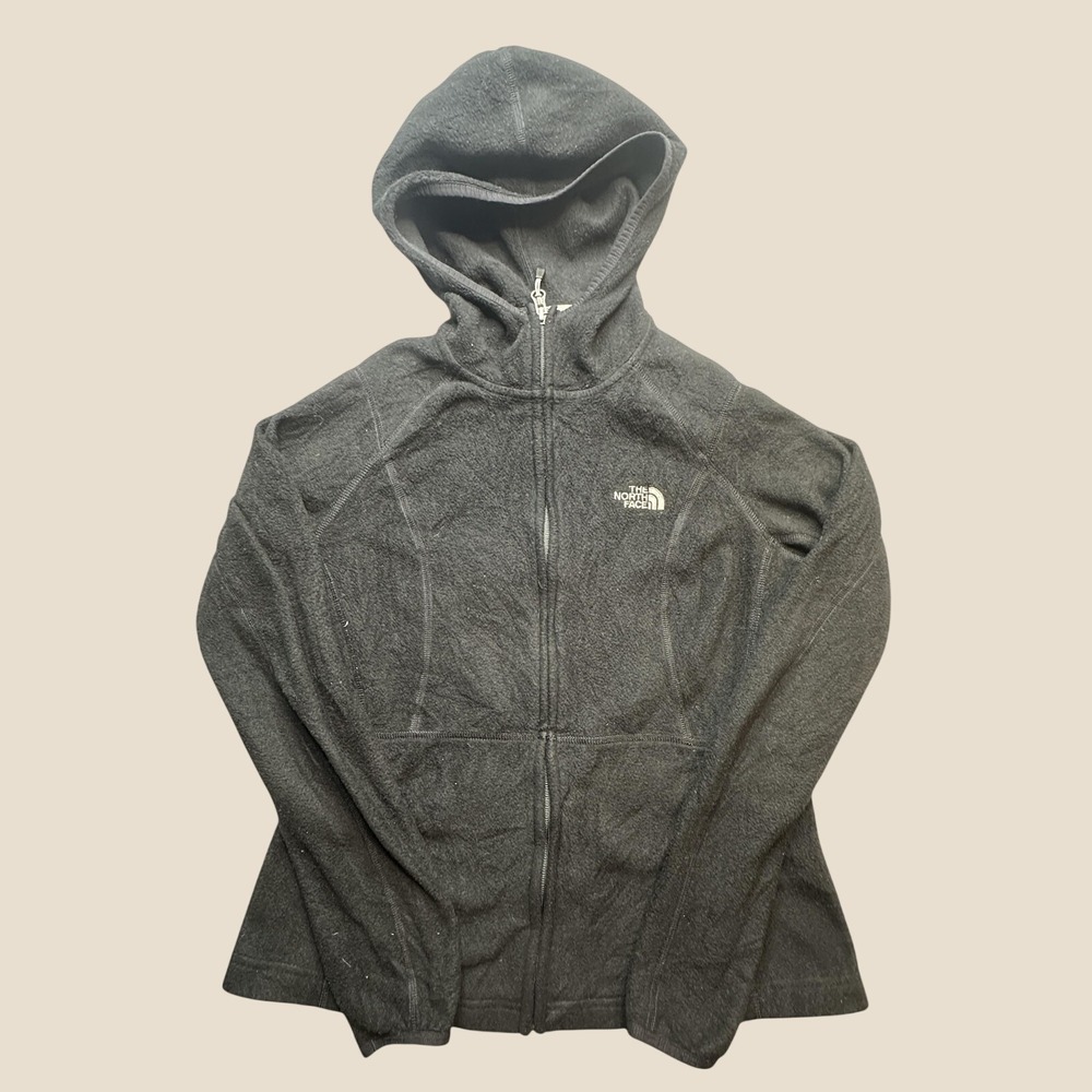 The North Face Fleece Hoodie Womens Small T183 A36L Black Full Zip Hooded